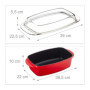 Relaxdays Rôtissoire couvercle, revêtement anthracite,forme de casserole,fonte aluminium rouge et verre, pour oies