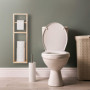 Relaxdays Porte-Papier Toilette, Bois de Noyer, Montage Mural ou sur Pieds, Rouleaux de Rechange HLP 70x20x13 cm, Nature