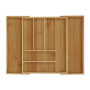 Relaxdays Range-couvert, bambou, extensible, organiseur pour tiroir, séparateur, HLP 6,5x57,5x43 cm, nature