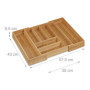 Relaxdays Range-couvert, bambou, extensible, organiseur pour tiroir, séparateur, HLP 6,5x57,5x43 cm, nature