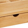 Relaxdays Support pour Moniteur en Bambou, Support écran Hauteur, HxLxP: 13x70x19 cm, tiroir & 7 Compartiments, Naturel