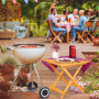 Relaxdays Table Pliante en Bois, pour Salon, Balcon et terrasse, Robuste, Console, HLP : 50 x 50 x 50 cm, Nature