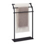 Relaxdays Porte-Serviettes, 3 Barres, HxLxP : 86 x 51 x 19 cm, antidérapant, Salle de Bain, Chambre, Acier, Noir