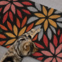 Relaxdays Paillasson Coco, Motif de Fleurs, 60 x 40 cm, Tapis d’entrée, intérieur, extérieur, antidérapant, coloré