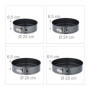Relaxdays Lot moules à charnière, 8 Plats, diamètre: 14/16/18/20/22/24/26/28 cm, inoxydables, antiadhésifs, Anthracite