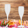 Relaxdays Flûte à Champagne en Plastique, Lot de 6, Robuste et sans BPA, réutilisable, capacité : 100 ML, Blanche