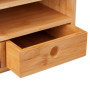 Relaxdays Organisateur Bureau, 2 tiroirs, 5 Compartiments, HxLxP: 26,5 x 33 x 24 cm, Bambou, Espace de Travail, Nature