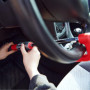Relaxdays Canne antivol Voiture, Code à 5 Chiffres, Bloque-Volant, Acier, réglable, Serrure Camping-Car, Noir/Rouge