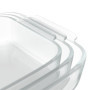 Relaxdays Plat à Four, Lot de 3 (3 Tailles), rectangulaire, pour Vos lasagnes ou Votre gratin, Transparent