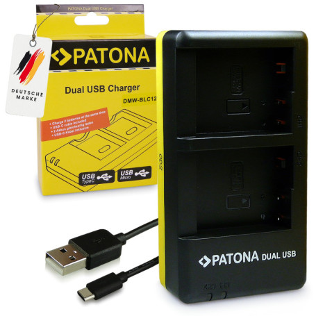 Patona USB Dual chargeur 1949 pour batterie Panasonic DMW BLC12 E