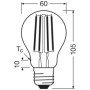 OSRAM Lampe LED Classic A100 Filament 7,2 W 827, blanc chaud 2700 K, E27, transparente, 1521 lm, 50 000 h, 210 lm/W