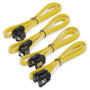 deleyCON 4x 0,5m SATA 3 Câble for HDD SSD Câble de Données 6 GBit/s 2x Droite + 2x Droite à 90° Jaune