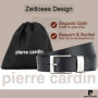 Pierre Cardin Mens leather belt/Mens belt, full grain leather belt XL with metal loop, black, Size: