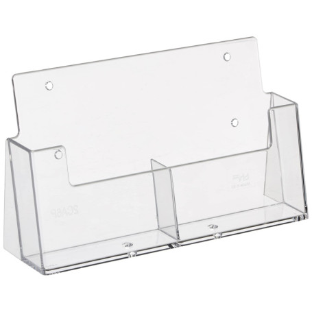 taymar Porte-brochures, Porte-flyers 2 cases DIN A6, Présentoir à prospectus avec 2 compartiments Présentoir de table pour flyer