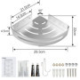 Yorbay Lot de 3 Etagères de Douche en Aluminium avec Crochets sans Perçage Etagère d’Angle de Douche