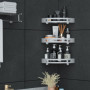 Yorbay Lot de 3 Etagères de Douche en Aluminium avec Crochets sans Perçage Etagère d’Angle de Douche