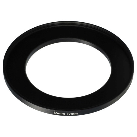 vhbw Bague d'adaptation de Filtre Step-Up de 55 mm vers 77 mm pour Objectif d'appareil Photo - Adaptateur, métal, Noir