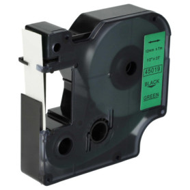 vhbw Ruban compatible avec Dymo Rhino 6000, 5000, 5200, 4200 imprimante d'étiquettes 7m x 12mm Noir sur Vert