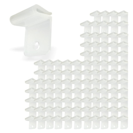 Lot de 100 pinces de plafond pour plafonds à grille / plafonds Odenwald pour profil en T de 24 mm | Languette verticale / 90° | 