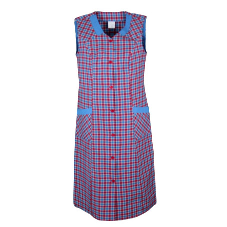 Schuerzenfabrik Blouse à boutons pour femme - Tissu mélangé à carreaux - Tablier sans manches - Multicolore - 60