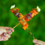 com-four® 500x brochettes shashlik en bambou - longues brochettes en bois pour brochettes de viande et de fruits - brochettes à 