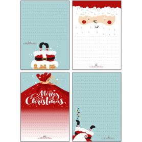 Lot de 20 feuilles de papier à lettre de Noël en papier recyclé