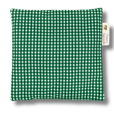 Franzis Nähstube I Oreiller en épeautre I 20x20cm I à carreaux vert I 100% coton I Oreillers en céréales I Soulagement de la dou