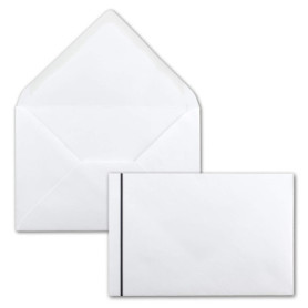 Lot de 75 enveloppes blanches avec trait de deuil noir - Format DIN C6 - 114 x 162 mm - Fermeture humide - Enveloppes postales s