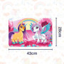 damaloo Set de table pour enfant avec motif licorne - Sets de table pour filles - Dessous antidérapant en plastique - Lavable - 