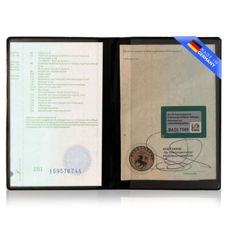 Porte-documents de voiture de GHADA - Étui solide en PVC à 2 compartiments pour carte grise de véhicule - Étui pour cartes de qu