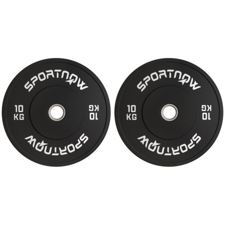 SPORTNOW set de 2 poids d'haltères, 2 x 10kg poids, ensemble de disques d'haltères, disques de poids pour barre d'haltère de 5 c