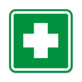 iSecur® autocollant trousse de premiers secours I 10x10cm I étiquette d'avertissement I boîte de premiers secours I adhésif exté