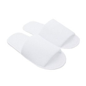 Carenesse 4 paires de chaussons d'hôtel ouverts taille 43-44 I Chaussons jetables pratiques en éponge 100% coton I Chaussures in