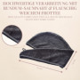 Carenesse Cheveux Turban tête Gris Anthracite avec Bouton 100% Coton, 24 x 70 cm, Serviette pour Cheveux, Chiffon Sec, Serviette