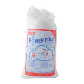 Power Füll Ouate de remplissage, 1 kg, certifiée Oeko-Tex, antiallergique, lavable à 95 °C, très moelleuse, pour le bricolage, l