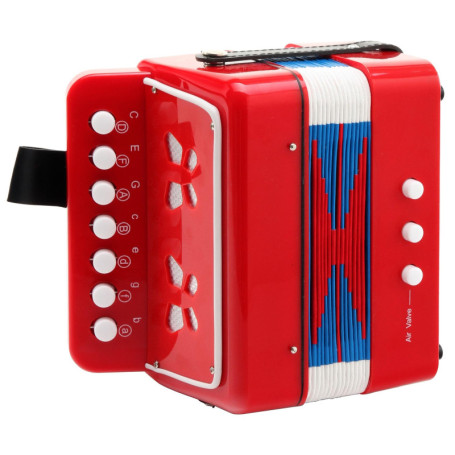 Classic Cantabile Bambino Rosso Accordéon Enfant (à partir de 3 ans, avec 7 touches de notes, 2 basses, rouge)