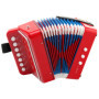 Classic Cantabile Bambino Rosso Accordéon Enfant (à partir de 3 ans, avec 7 touches de notes, 2 basses, rouge)