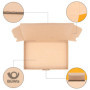 OfficeKing 25 Carton d'expédition pliable 35 x 25 x 5 cm, Marron, MB-5 cartons d'expédition extra-plats DIN A4 /B4 (34 x 24,5 x 