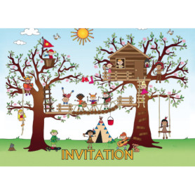 Edition Colibri 10980 FR Lot de 10 Cartes d‘invitation PARC DÉSCALADE DANS LES BOIS en Français pour un anniversaire d‘enfant ou