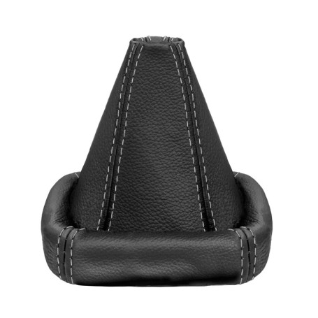 L&P A0025 Soufflet Sac Manchette manchon de commutation 100% cuir véritable veritable noir noire couture fil gris transmission m