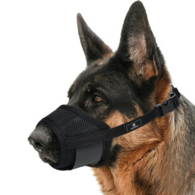 AMATHINGS Muselière pour chien, en nylon, taille L, empêche les morsures, la mastication et les aboiements et permet de haleter 