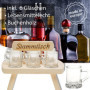 Smart-Planet Plateau à liqueur en bois avec 6 verres pour liqueur et liqueur - Banc à liqueur rustique avec inscription « Table 
