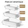 MIAMIO – Ensemble de 3 plats à gratin/Plat à cuisson rectangulaire en céramique, ensemble empilable de 3 pièces, 850 ml, 1650 ml