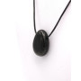 Taddart Minerals - Pendentif - En pierre précieuse naturelle tourmaline Schörl - Avec chaîne en cuir, Tourmaline