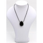 Taddart Minerals - Pendentif - En pierre précieuse naturelle tourmaline Schörl - Avec chaîne en cuir, Tourmaline