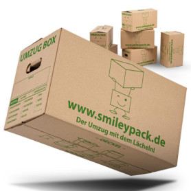 Smiley Pack - Lot de 20 Cartons de Déménagement Robustes - Extra Larges et Réutilisables - Charge Maximale : 40 kg - Avec Boîte 