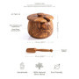 Darido Boîte à Épices en Bois d'Olivier - Sucrier avec Cuillère Doseur - Boîte d'Assaisonnement pour sel, Poivre et Herbes - Bol