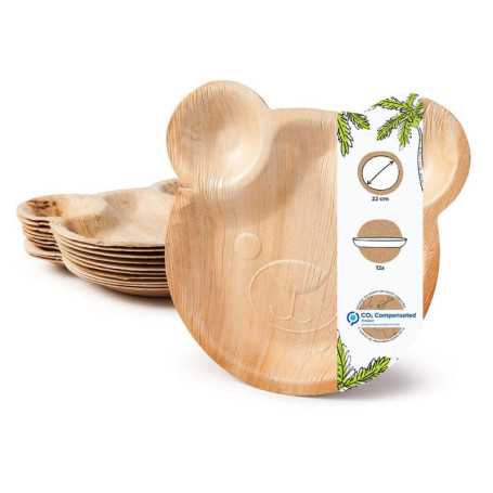 GREENBOX Palmware Lot de 12 assiettes jetables en feuille de palmier 22 x 24 cm