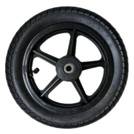 Roue arrière de fauteuil roulant de 12", complète, roue de rechange, robuste de 12 1/2 x 2 1/4", utilisation polyvalente (1)