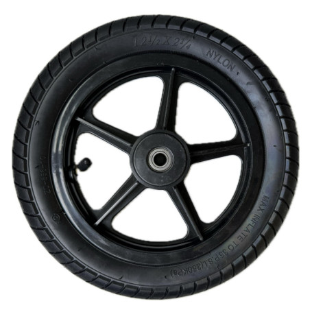 Roue arrière de fauteuil roulant de 12", complète, roue de rechange, robuste de 12 1/2 x 2 1/4", utilisation polyvalente (1)